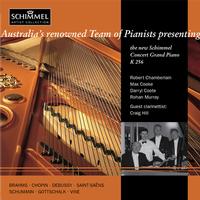 Front cover art for Team of Pianists presents the Schimmel K 256