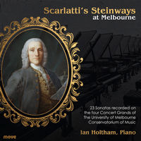 Front cover art for Scarlatti's Steinways at Melbourne Front cover art for Scarlatti's Steinways at Melbourne